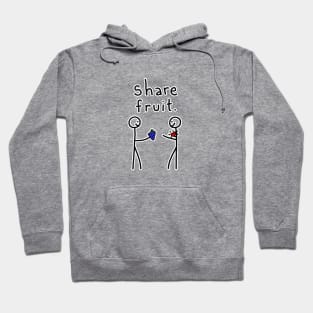 Stick Figures Share Fruit Hoodie